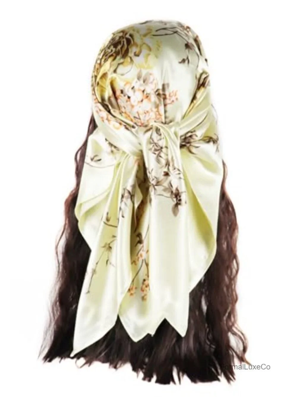 Satin Silk Like Square Hair Scarves for Sleeping or Fashion Wraps 35x35 4 Pack